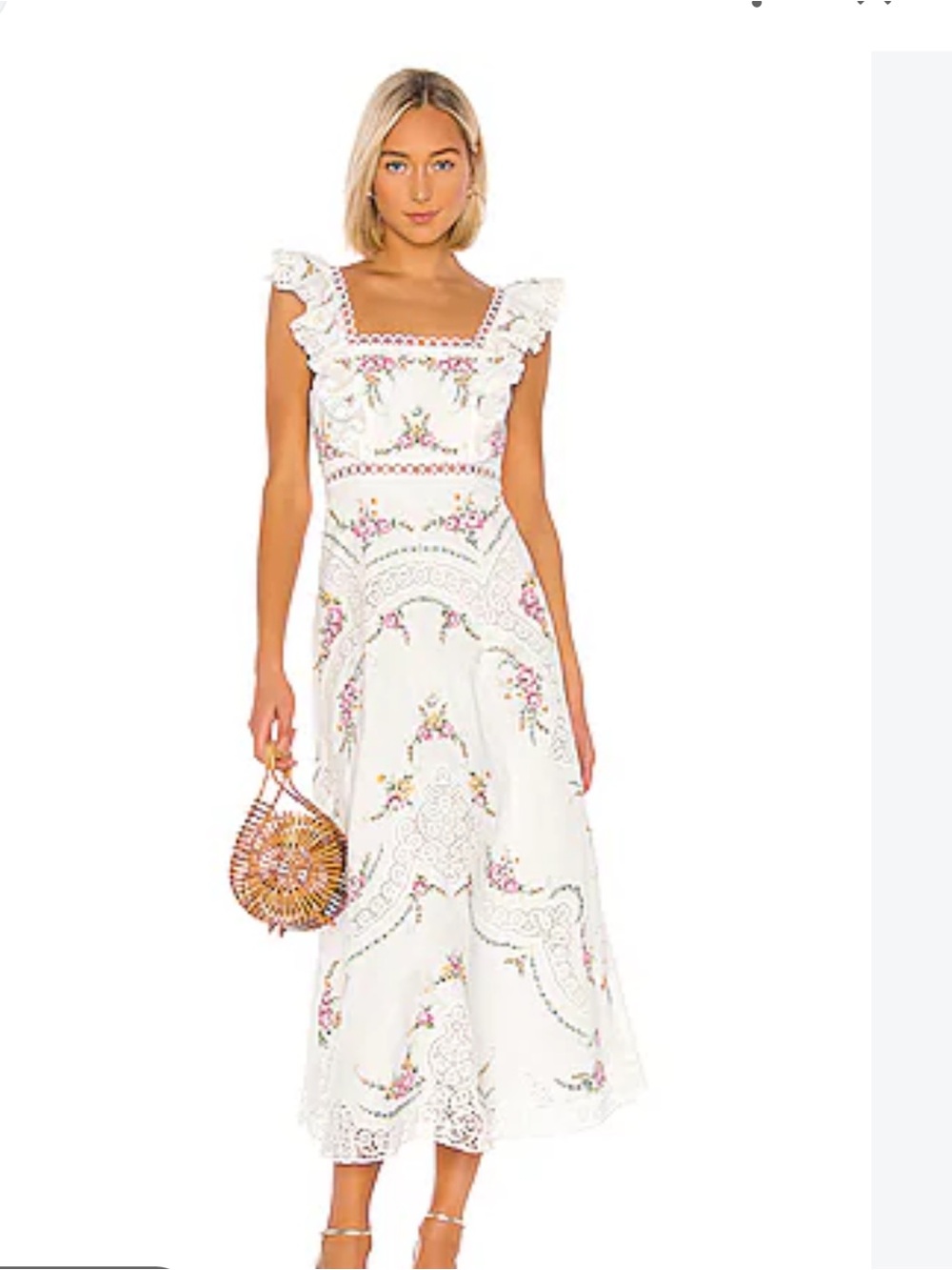 Zimmermann Allia Cross Stitch Dress in Ivory - Picture 2 of 7